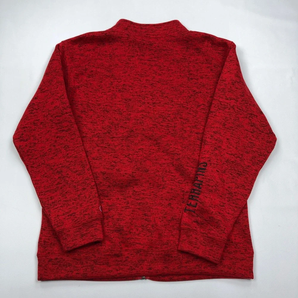 Champion Mens Maryland Terrapins Full Zip Fleece Jacket Red Heathered Large